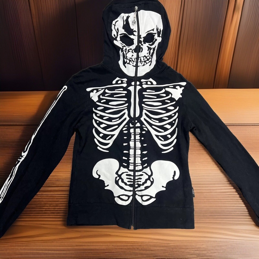 Living Dead Souls Skeleton Black Hoodie Youth Size XL Excellent Condition